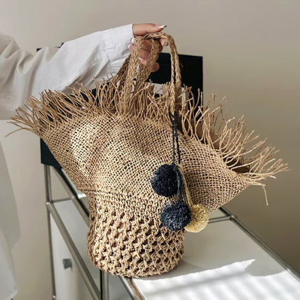 Straw Hat-Inspired Boho Tote