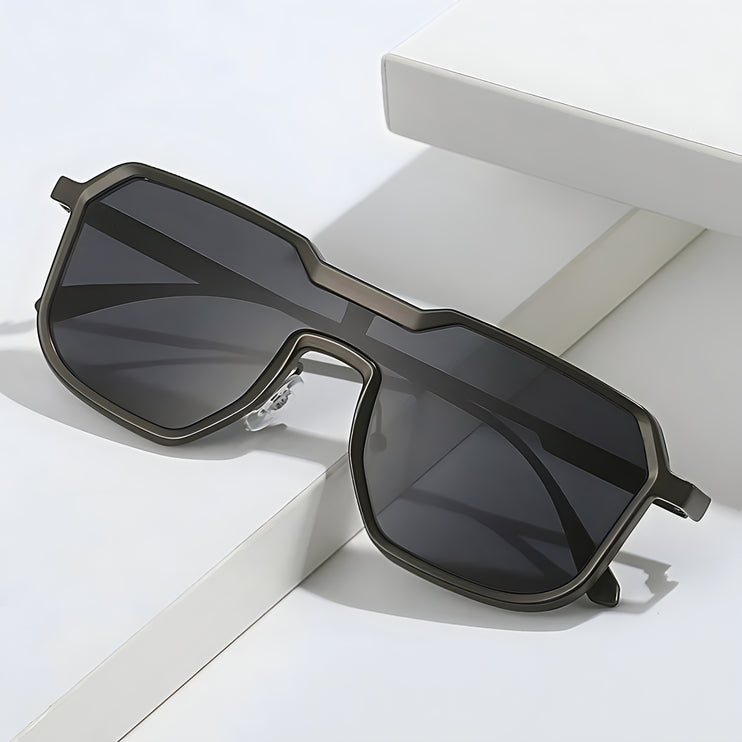 Futuristic One-Piece Aviator Sunglasses