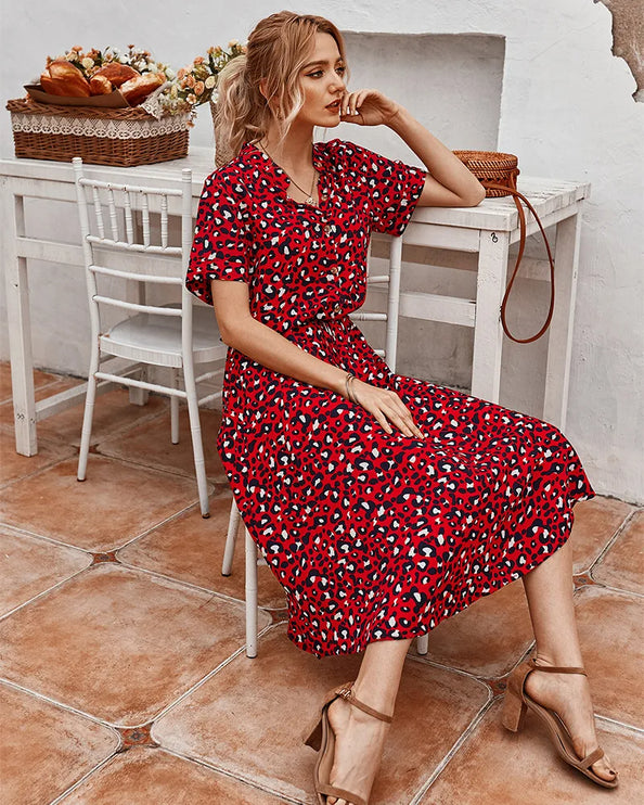 Vibrant Wildflower Midi Dress