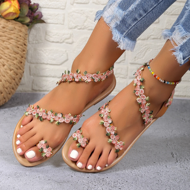 Floral Wrap Sandals