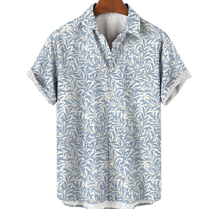 Tropical Leaf Print Short Sleeve