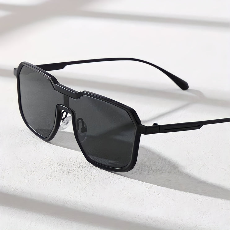 Futuristic One-Piece Aviator Sunglasses