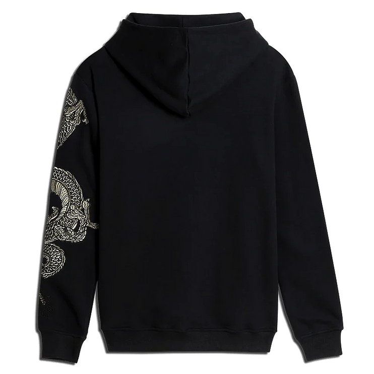 Embroidered Dragon Sleeve Hoodie