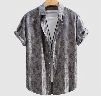 Silky Paisley Jacquard Shirt