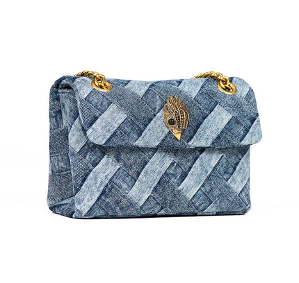 Woven Denim Chain Shoulder Bag