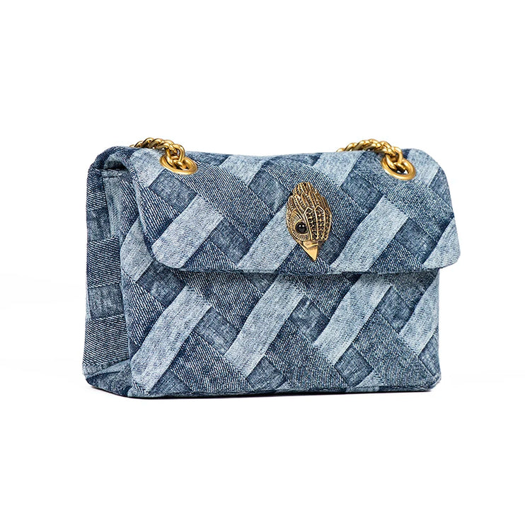 Woven Denim Chain Shoulder Bag