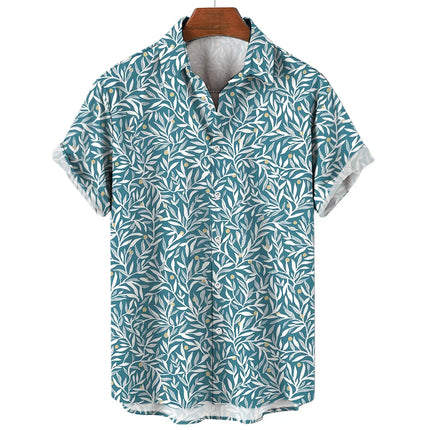 Tropical Leaf Print Short Sleeve