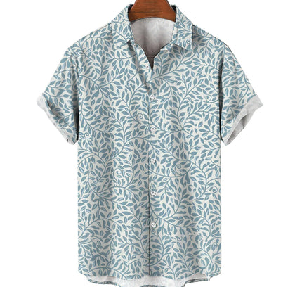 Tropical Leaf Print Short Sleeve