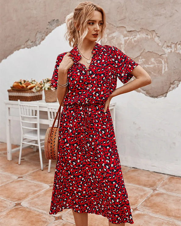 Vibrant Wildflower Midi Dress